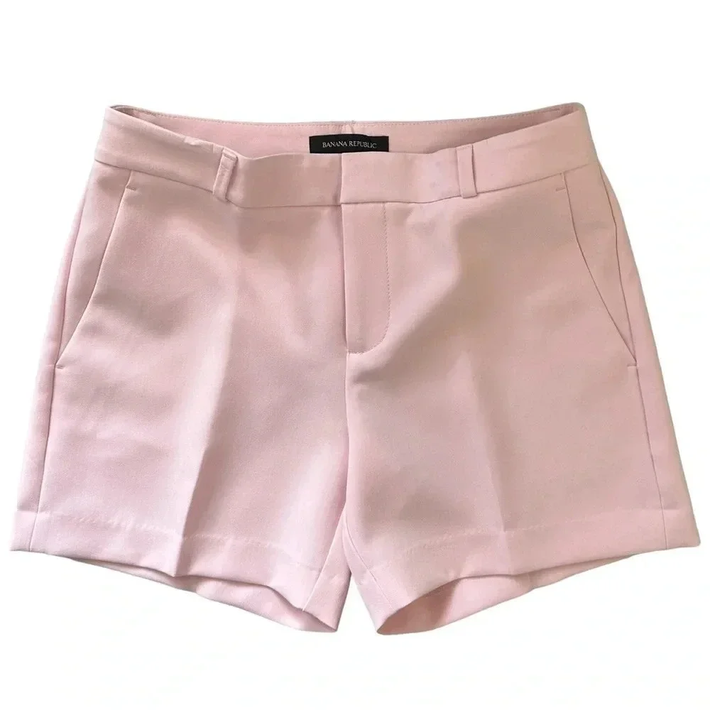 Banana Republic Tailored Shorts  Stretch Crepe Blush Pink Size 0 NWT - Picture 4 of 16